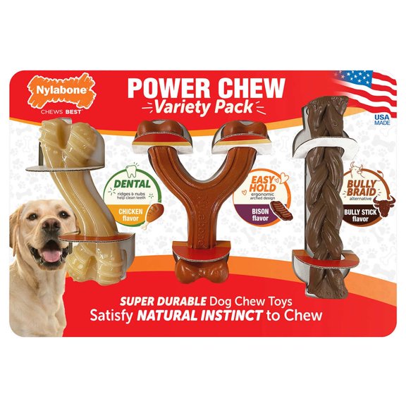 Nylabone Variety Power Chew Toy, 3 Count