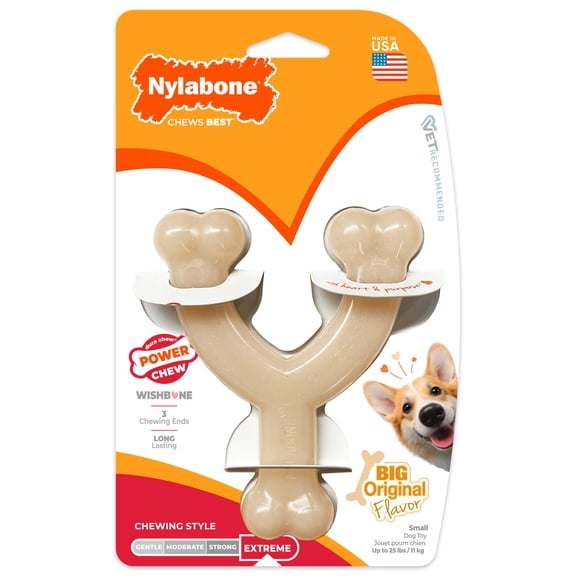 Nylabone Power Chew Wishbone Dog Toy, Dog Chew Toy, Original Flavor, Small, 1 Count