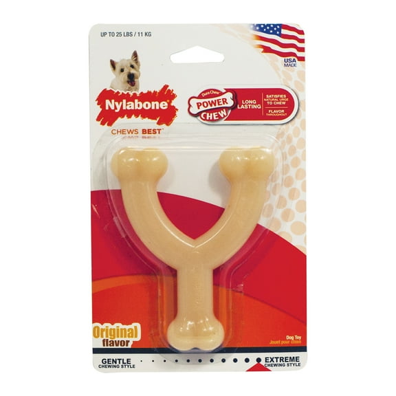 Nylabone Wishbone Power Chew Dry Dog Toy, Chicken Flavor, Small/Regular, 1 Ct