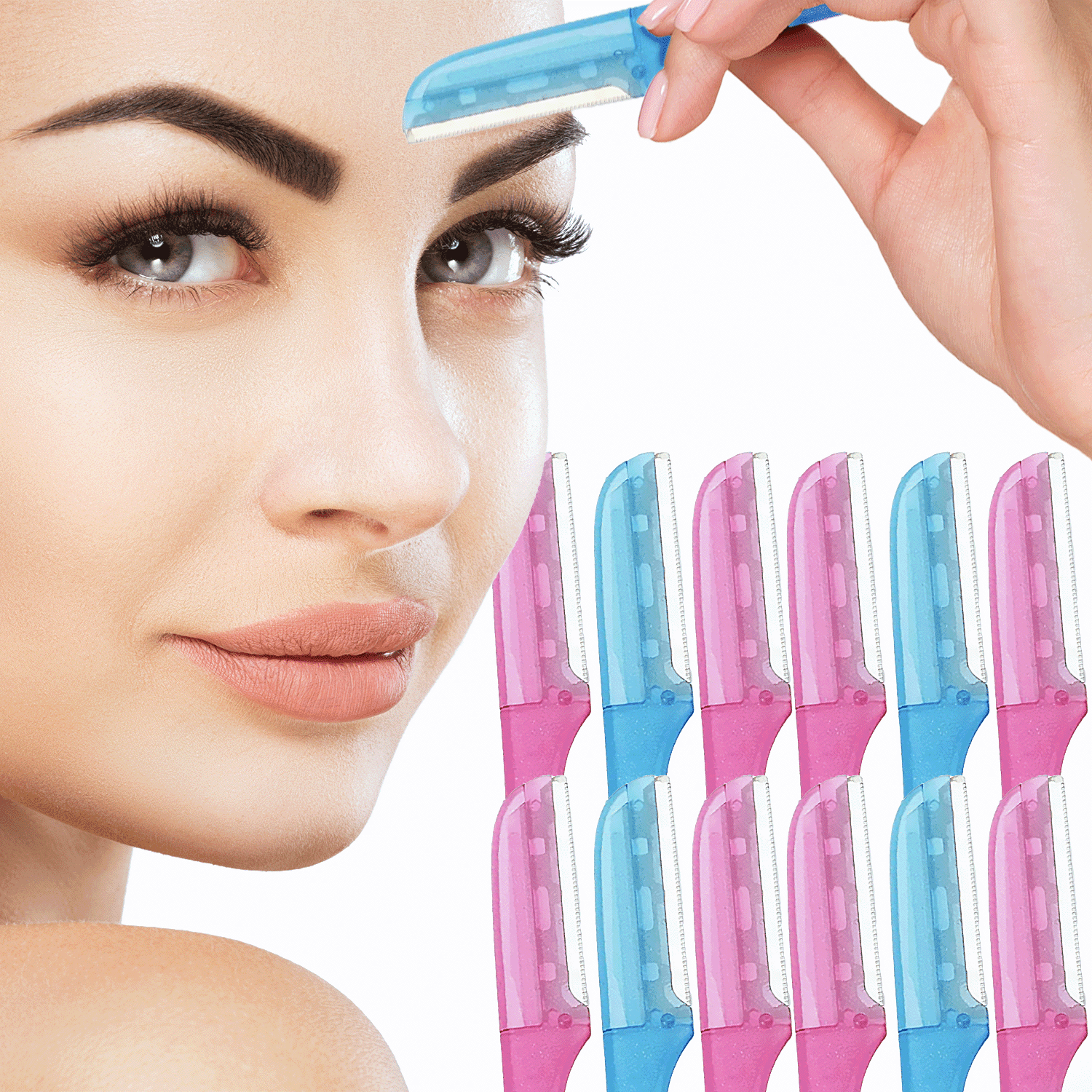 Nylea 12Pack Eyebrow Razor Trimmer for Women Face [Extra Precision