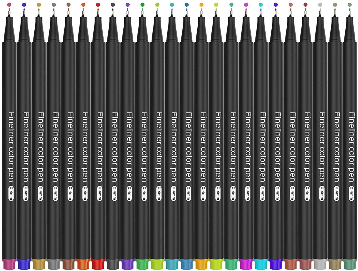 Bazic Fiero Assorted Color Fiber Tip Fineliner Pen (4/Pack)