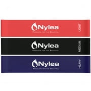 Nylea 3 Pack Resistance Exercise Loop Workout Bands [15-40 lbs] Best for Home Fitness - Butt Booty Glutes Training, Pilates, Powerlifting, Stretching, Physical Therapy, Yoga, Rehab with Travel Bag