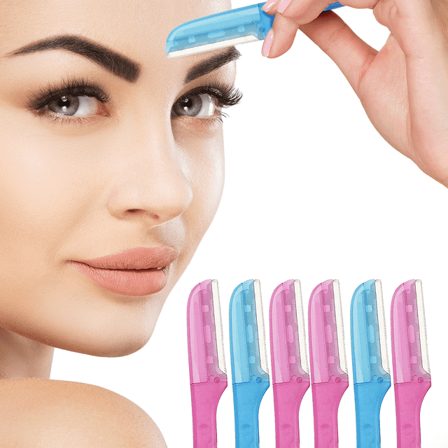 Nylea Razor Nylea 6-Pack Women's Eyebrow Razor Trimmer | Extra Precision | Peach ...