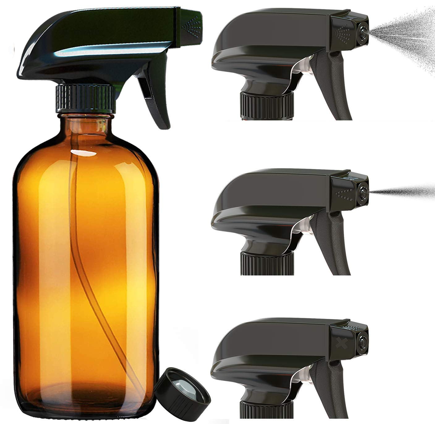 16 oz Amber Glass Bottle w/ Trigger Sprayer – Your Oil Tools