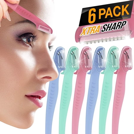 Colorfish Eyebrow Razor Trimmer Facial Hair Remover Precision Cover Facial Shave - 6 Pack
