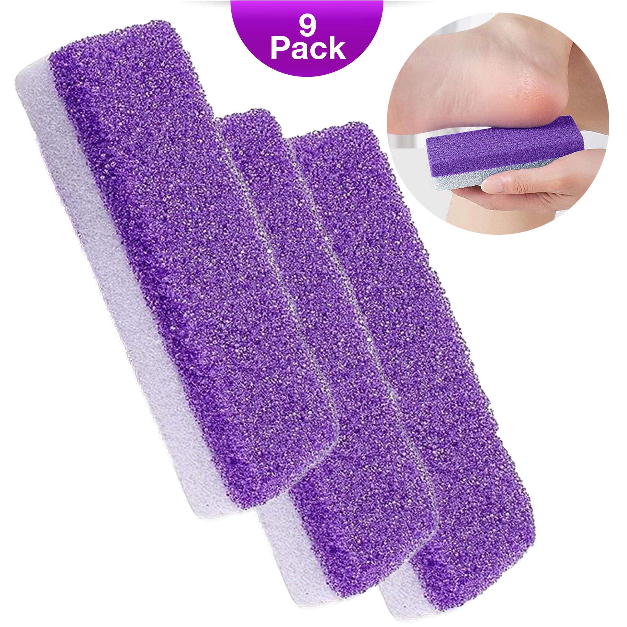 Nylea Feet Scrubber Dead Skin 9 Pack, Exfoliating Pedicure Tools for Silky Smooth Feet