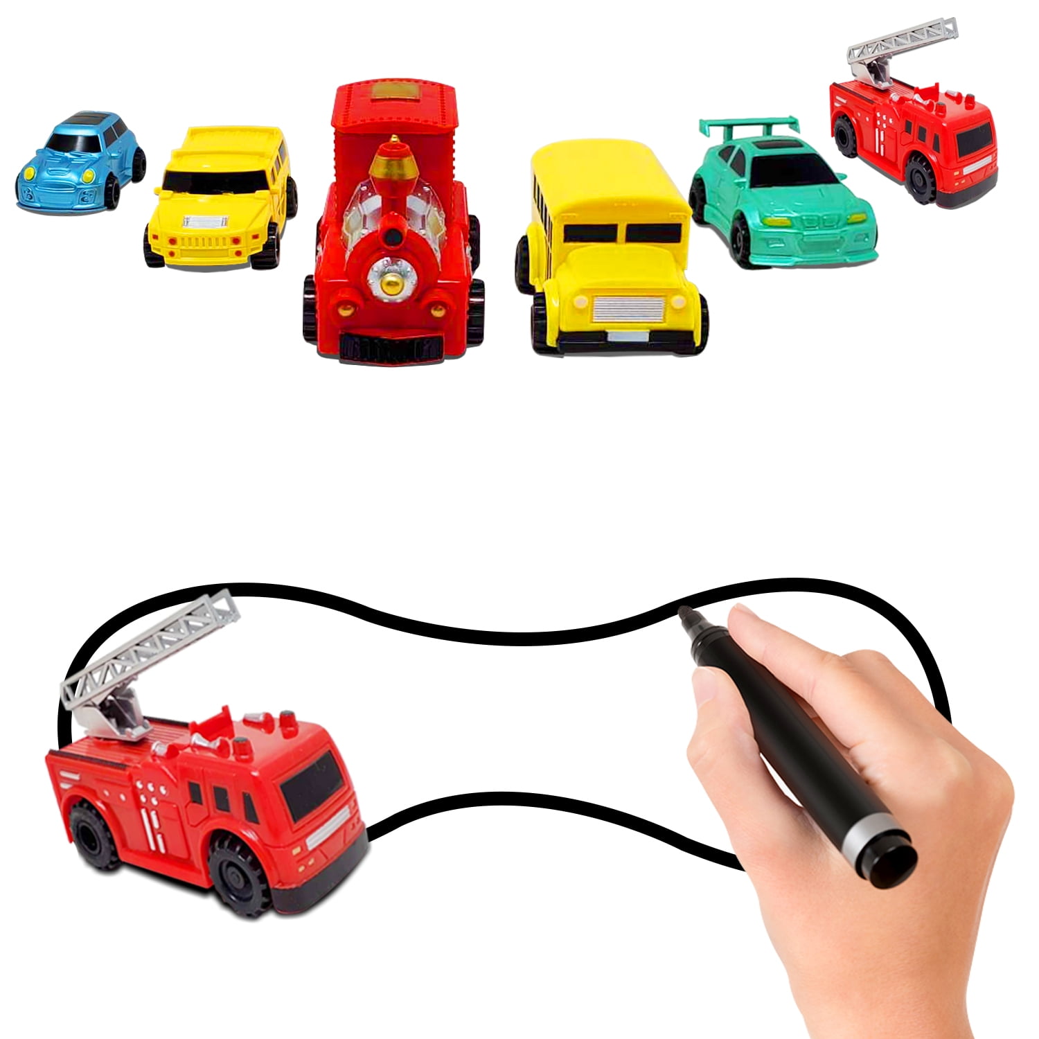 Nylea Magic Inductive Truck Toy, Blue, Follows Tracks with Optical