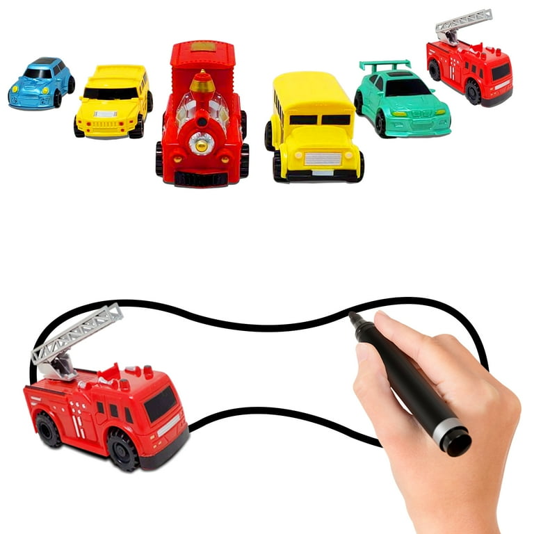 Car follows store pen line