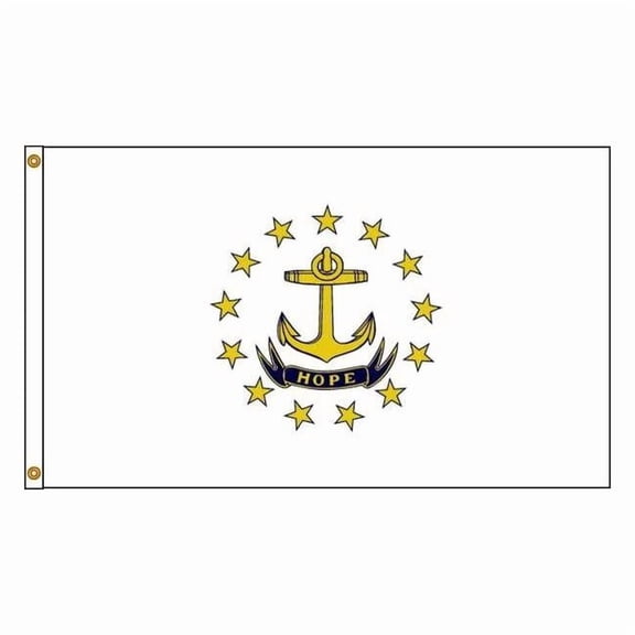 Nylglo Rhode Island Flag,4x6 Ft,Nylon 144770
