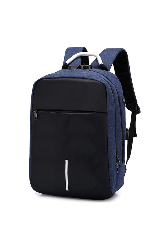 Nylon 15.6 Inch Laptop Business Backpack With USB Charging Port Emergency Whistle,Waterproof Breathable Padded Back Luggage Strap Travel Flight Bag,Office School Student Commute Daypack