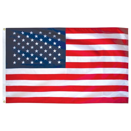 Nylon 3x5 feet 50 Stars American Flag, Embroidered 210D Embroidered Stars, Sewn Stripes, 2 Brass Grommets, Indoor/Outdoor, Vibrant Colors, Quality Nylon, US USA Flag