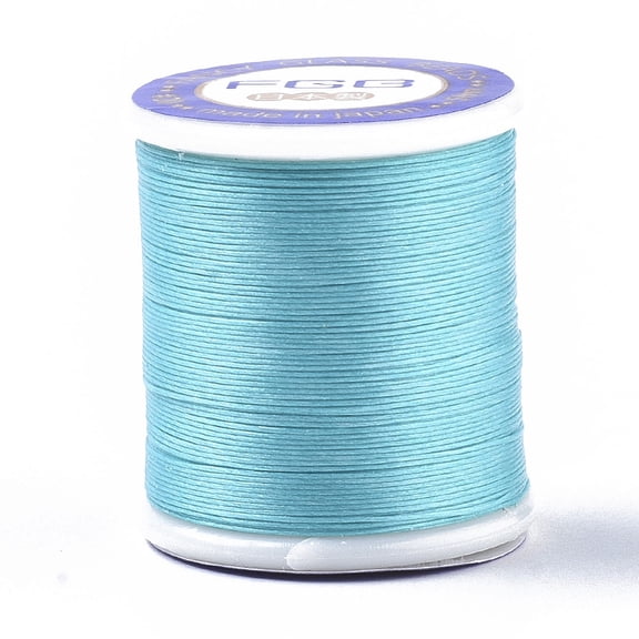 Nylon 66 Coated Beading Threads for Seed Beads Cyan 0.1mm about 54.68 yards(50m)/roll