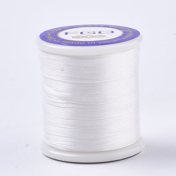 Nylon 66 Coated Beading Threads for Seed Beads White 0.1mm about 54.68 yards(50m)/roll