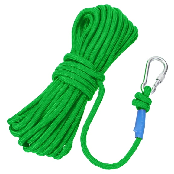 Nylon Anchor Rope with Hook,5/16"x49ft Braided Polypropylene Rope,Green