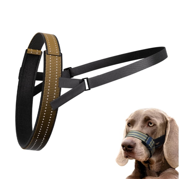 Nylon Anti-Drop Dog Muzzle Cover for Small, Medium and Large Dogs, Prevents Biting, Barking and Chewing, Adjustable Leash Loop, Soft, Breathable Dog Muzzles (M)