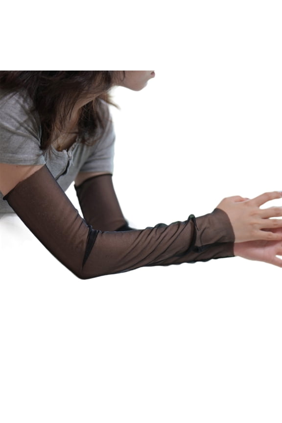 Nylon Arm Sleeves Cooling Sun Protections Arms Cover Breathable Sheer Seethrough Armwear For Driving Running Cycling