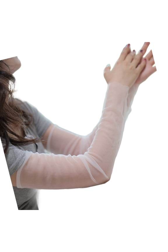 Nylon Arm Sleeves Cooling Sun Protections Arms Cover Breathable Sheer Seethrough Armwear For Driving Running Cycling