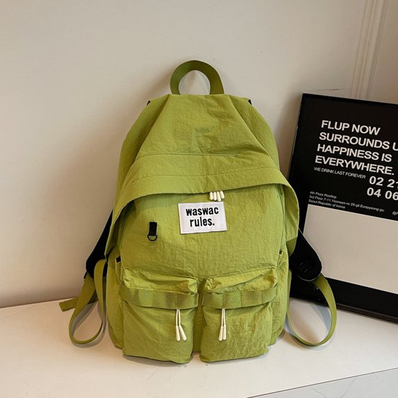 Nylon Backpack Solid Color Simple Backpack Large Capacity Travel Backpack