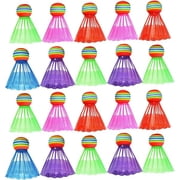 Nylon Badminton Shuttlecocks   20Pcs Durable Plastic Birdies Balls in Assorted Colors for Family Racket GamesRL