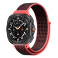 thumbnail image 1 of Nylon Bands for Samsung Galaxy Watch Ultra Bands 47mm Men/Women,Soft Breathable Fabric Sport Loop Strap Adjustable Wristband for Samsung Galaxy Watch 7 ultra Band 47 mm,Red Black, 1 of 7