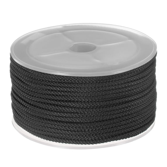 Nylon Beading Thread Cord 2mm Extra Strong Braided Nylon String for Necklace Crafting 15M/49 Feet, Black