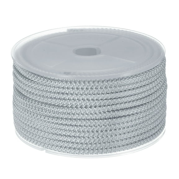 Nylon Beading Thread Cord 3mm Extra Strong Braided Nylon String for Necklace Crafting 10M/33 Feet, Pale Grey