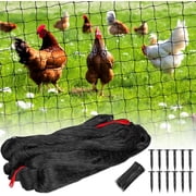 Nylon Bird Netting for Chicken Coop, 25x50Ft with 2.4 Mesh Chicken Fence Netting Poultry Netting Aviary Netting for Chicken Run & Pen, Black