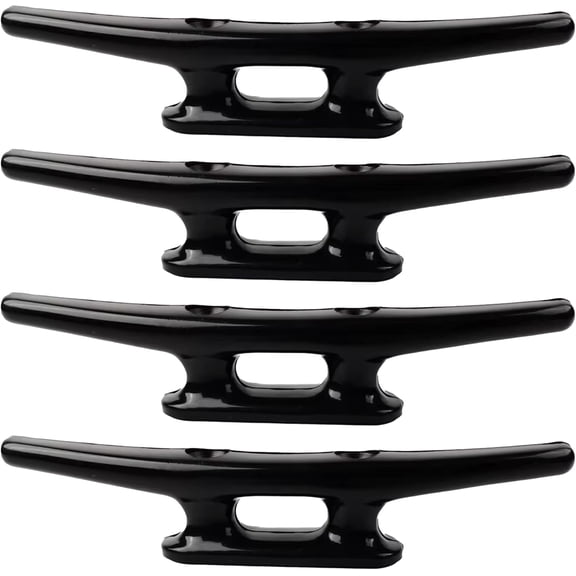 Nylon Boat Cleats Black, 4"/5"/6"/8", Marine Grade Dock Cleats for Rope, Kayak, Mooring, Canoe, Maritime Decor, Tie Down