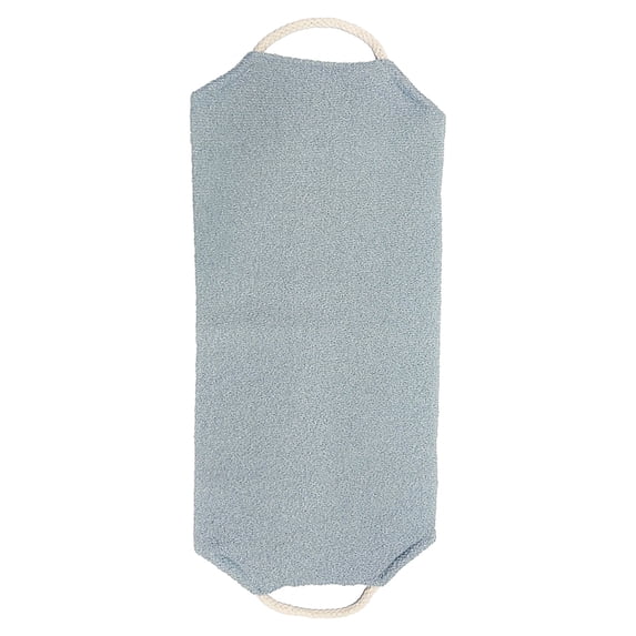 Nylon Body Scrubber Towel for Shower, Exfoliating Washcloth with Stretchable Pull Strap for Back Washing, Soft Scrub Cloth for Deep Cleaning Skin