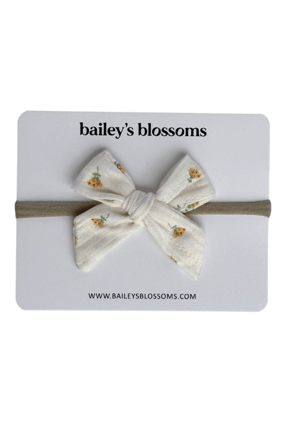 Nylon Bow - Yellow Floral