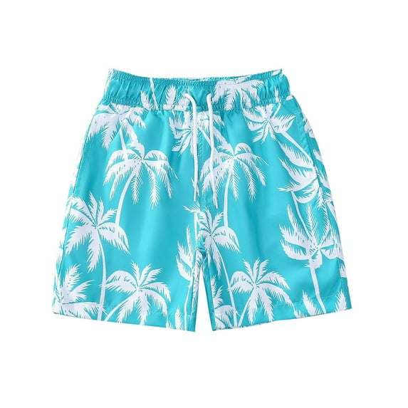 Nylon Boys Swim Trunks Kids Summer Quick Dry Beach Vacation Shorts Drawstring Elastic Waist Loose Shorts 8T