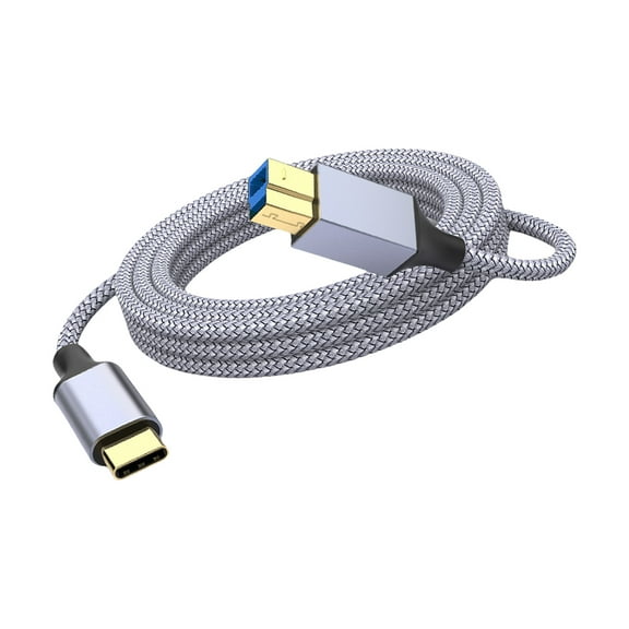 Nylon Braided 3.0USB B To Type C Cable Office Use For Printers Docking Stations Scanners External Hard Drives Data Line