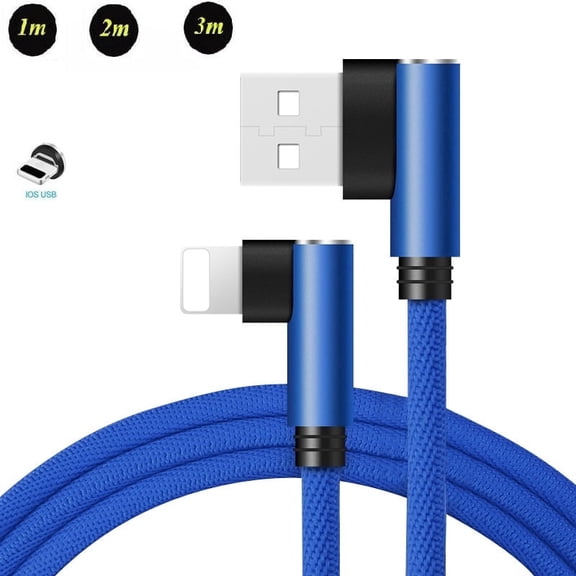 Nylon Braided 90 Degree Fast Charging Cable Compatible with IPhone – Durable & Fast