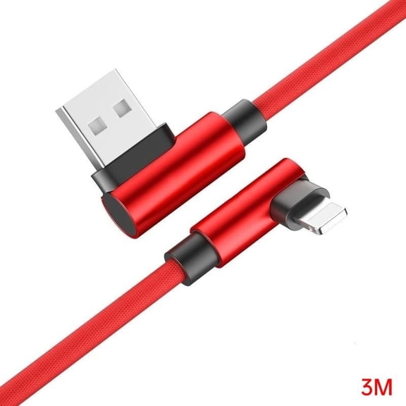 Nylon Braided 90 Degree Fast Charging Cable Compatible with IPhone – Durable & Fast