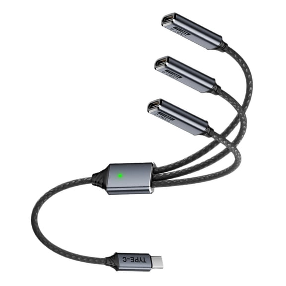 Nylon Braided Aluminum USB C Cable Splitter Support 100W Charging and 480Mbps Data Transfer Application