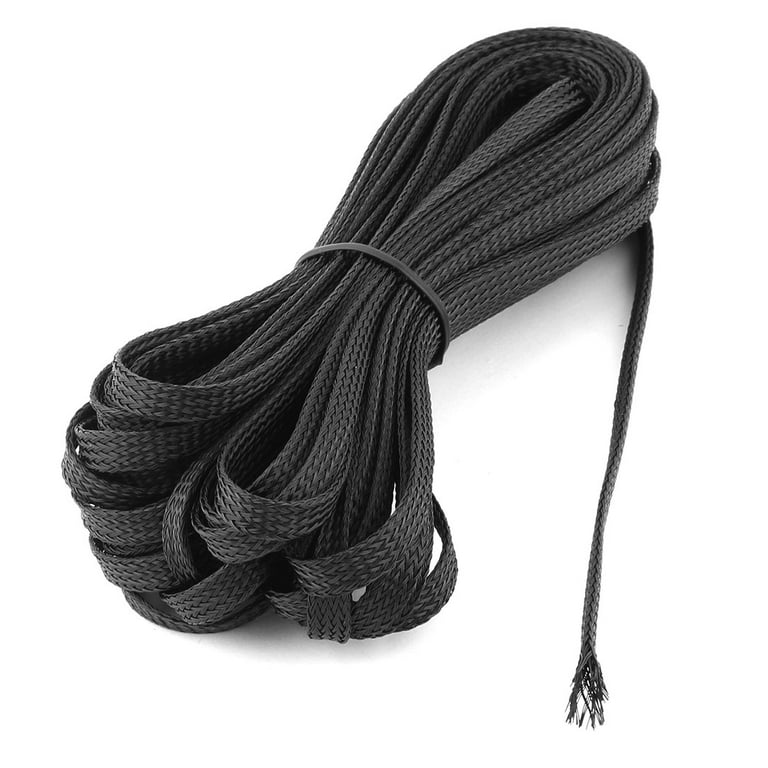 Nylon Braided Expandable Sleeving Cable Sleeve Harness Black 9.8M