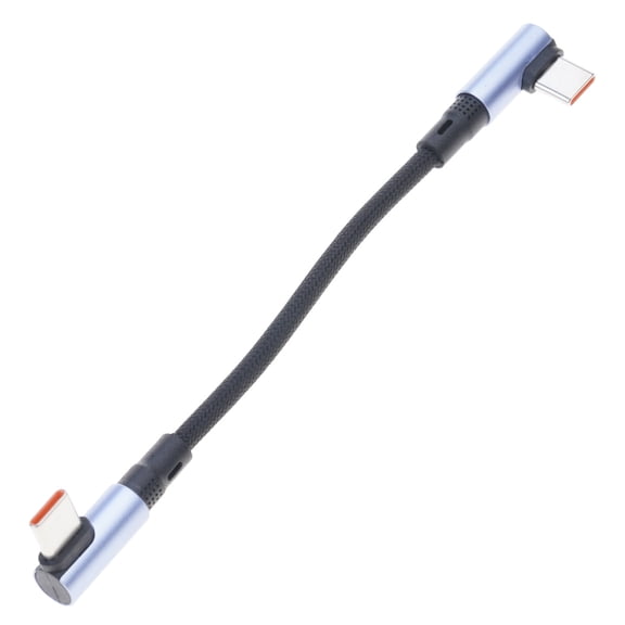Nylon Braided Short USB C Charging Cable 90 Degree Angled Design Compact 15/30cm Length Charging Wire for USB C Devices