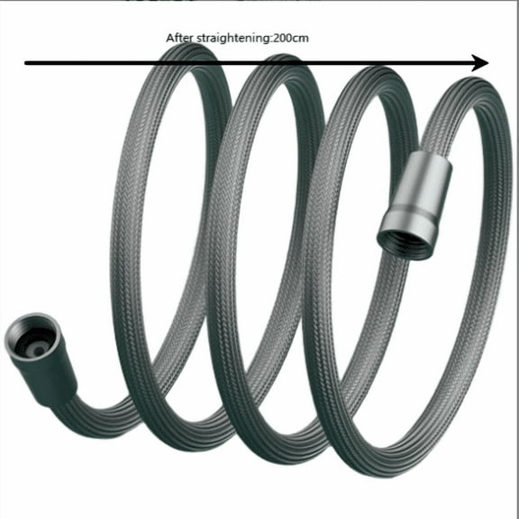 Nylon for Braided Shower Hose 4 Inch Standard Bathroom Pipe For Cold And Hot Water, Flexible Explosion-Proof Design With Large Flow for Most Shower Systems(Gray Version - 2m)