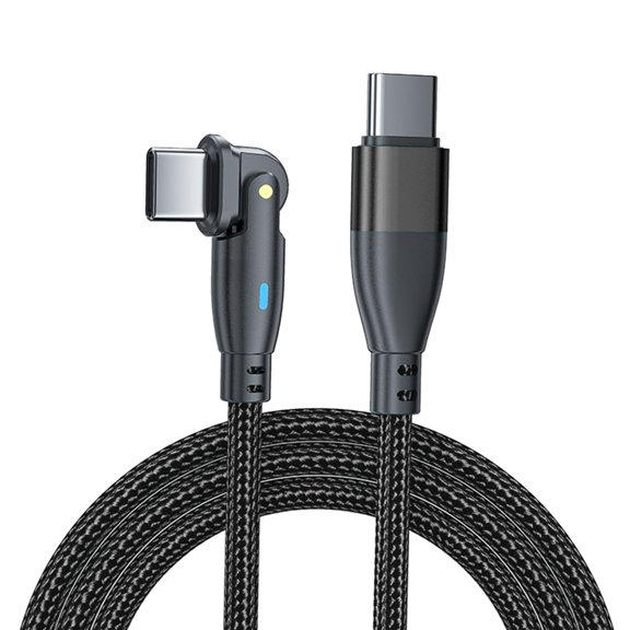 Nylon Braided Type C Charging Cable 180 Rotating Ends Fast Charge Support Led Light For Devices Quick Charging 60W