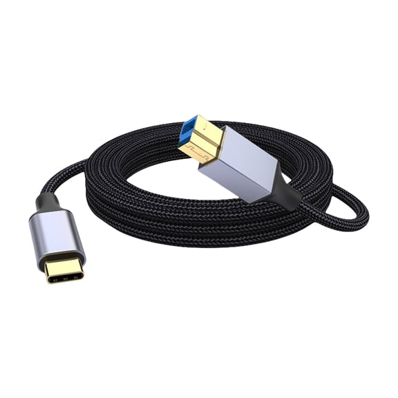 Nylon Braided USB B To Type C Cable Office Use For Printers Docking Stations Scanners External Hard Drives Data Line