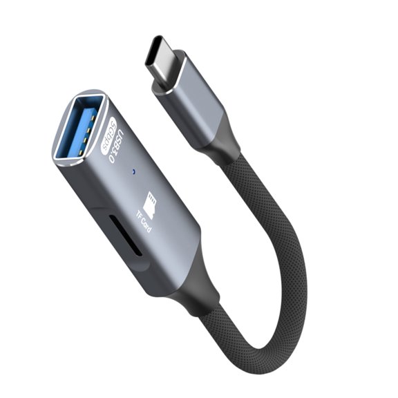 Nylon Braided USB C Converter with Card Reader General Type C Converter for Smartphones Tablets