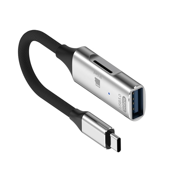 Nylon Braided USB C Converter with Card Reader General Type C Converter for Smartphones Tablets