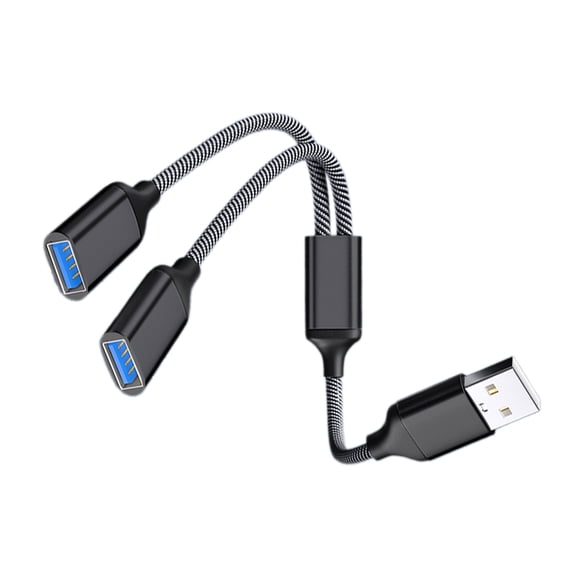 Nylon Braided USB Power Splitter Cable USB Adapter for Charging/Data Transfer Flexible Joint Extends Using Time