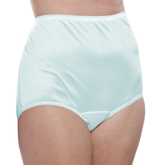 Nylon Brief Panty (Style 331/Plain Jane) 4 Pack in Blue Size 10
