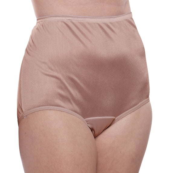 Nylon Brief Panty (Style 331/Plain Jane) 4 Pack in Mocha Size 9