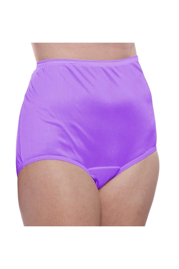 Nylon Brief Panty (Style 331/Plain Jane) 4 Pack in Purple Size 11