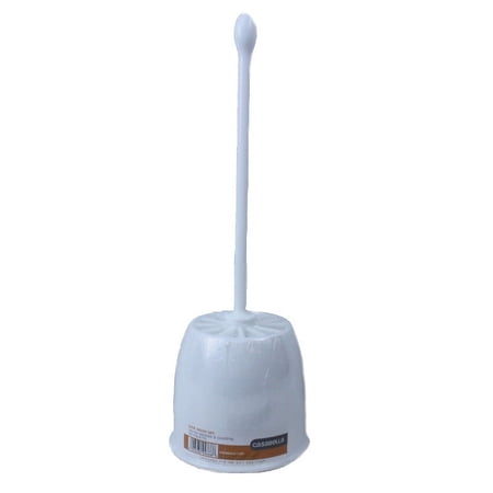 Nylon Bristels White Toilet Bowl Brush 2-Piece Set