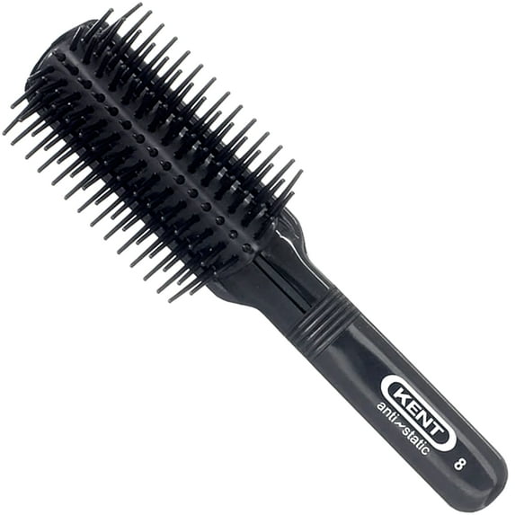Kent AS Anti Static Hair Brush Travel Brush Small Hair Brush for Smoothing, Straightening, and Curling Medium or Long Hair. Mini Hairbrush Anti Static for Hair Frizz Free Brush Made in England