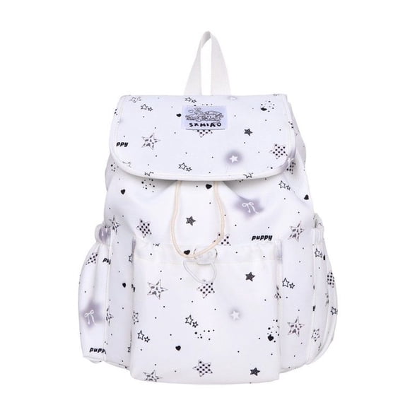 Nylon Buckle and Drawstring Backpack, One Size