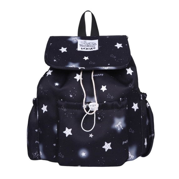 Nylon Buckle and Drawstring Backpack, One Size